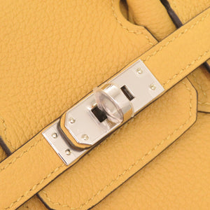 未使用品 エルメス バーキン25 トゴ パイユ シルバー金具 G刻印 ハンドバッグ 黄 1759【中古】HERMES