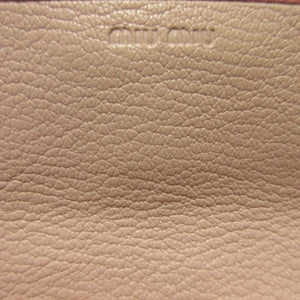 美品 ミュウミュウ 5M1109 レザー ピンク 2つ折り長財布 財布 0003【中古】MIUMIU