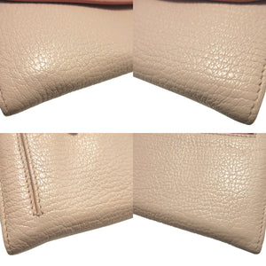 美品 ミュウミュウ 5M1109 レザー ピンク 2つ折り長財布 財布 0003【中古】MIUMIU