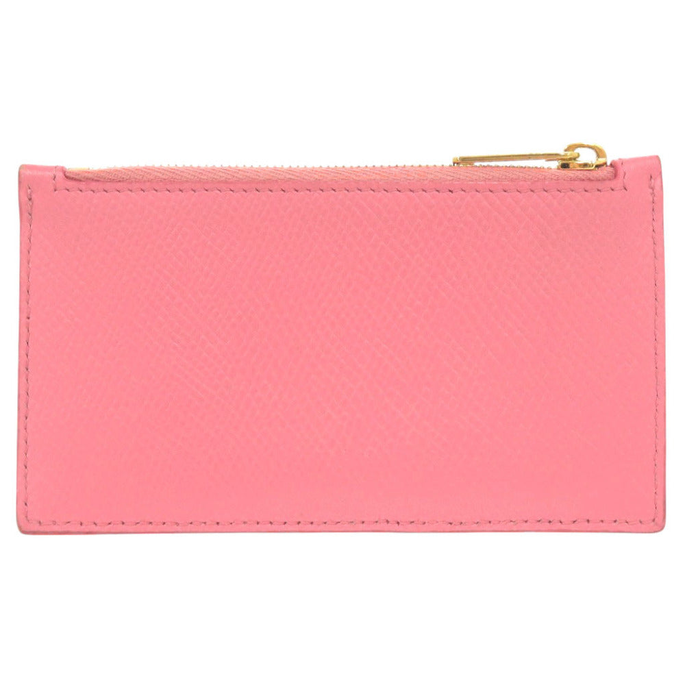 セリーヌ コンパクト ジップ カードホルダー レザー ピンク フラグメントケース カードケース コインケース 0006【中古】CELINE