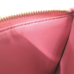 セリーヌ コンパクト ジップ カードホルダー レザー ピンク フラグメントケース カードケース コインケース 0006【中古】CELINE