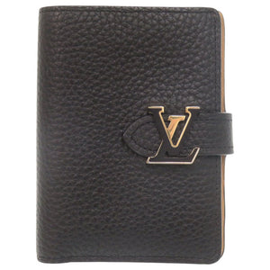 美品 ルイ ヴィトン LV ヴェルティカルウォレット コンパクト M81561 トリヨンレザー ブラック 二つ折り財布 黒 LV 0013【中古】LOUIS VUITTON