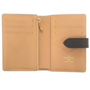 美品 ルイ ヴィトン LV ヴェルティカルウォレット コンパクト M81561 トリヨンレザー ブラック 二つ折り財布 黒 LV 0013【中古】LOUIS VUITTON