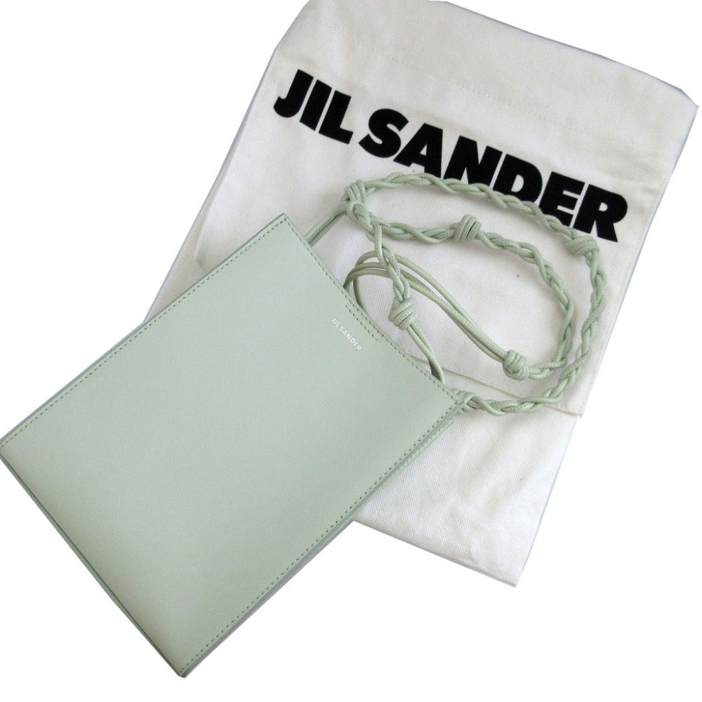 新品同様 ジルサンダー タングルスモール レザー ライトグリーン ショルダーバッグ 0022【中古】JIL SANDER