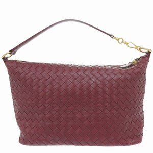 美品 ボッテガヴェネタ イントレチャート B08496411I レザー ボルドー ハンドバッグ 0029【中古】BOTTEGAVENETA