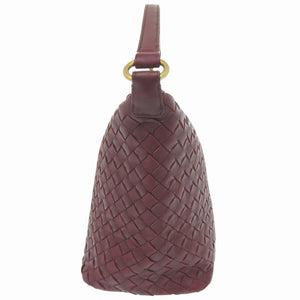 美品 ボッテガヴェネタ イントレチャート B08496411I レザー ボルドー ハンドバッグ 0029【中古】BOTTEGAVENETA
