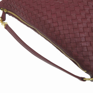 美品 ボッテガヴェネタ イントレチャート B08496411I レザー ボルドー ハンドバッグ 0029【中古】BOTTEGAVENETA