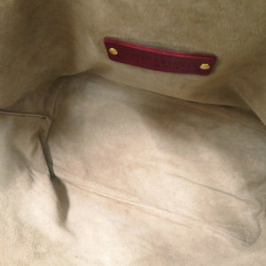 美品 ボッテガヴェネタ イントレチャート B08496411I レザー ボルドー ハンドバッグ 0029【中古】BOTTEGAVENETA