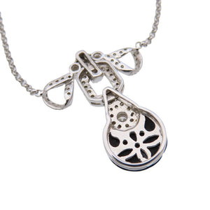 新品同様 ダイヤ0.40ct オニキス 750WG ネックレス ネックレス K18WG ホワイトゴールド ダイヤモンド ブラック 黒 ジュエリー 0032【中古】