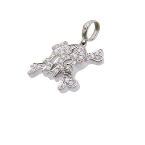 新品同様 スカル ダイヤ1.17ct 750WG ペンダント トップ ネックレス トップ K18 ホワイトゴールド/ダイヤモンド ジュエリー 0033【中古】