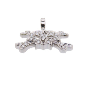 新品同様 スカル ダイヤ1.17ct 750WG ペンダント トップ ネックレス トップ K18 ホワイトゴールド/ダイヤモンド ジュエリー 0033【中古】