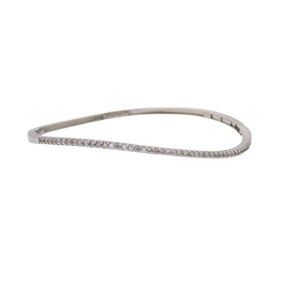美品 K18WG ダイヤ0.56ct ブレスレット ホワイトゴールド/ダイヤモンド 750 ジュエリー 0034【中古】 メンズ レディース