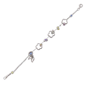 美品 カラーサファイア3.25ct ダイヤ0.77ct K18WG ブレスレットホワイトゴールド/サファイア/ダイヤモンド マルチカラー ジュエリー 0035【中古】 レディース