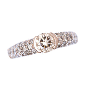 K18PG ダイヤ1.00ct リング 指輪 ピンクゴールド/ブラウンダイヤモンド 12号 ジュエリー0036【中古】 レディース