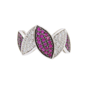 新品同様 K18WG ルビー0.44ct ダイヤ0.35ct リング リング 指輪 ホワイトゴールド/ルビー/ダイヤモンド 12号 ジュエリー 0038【中古】 レディース