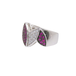 新品同様 K18WG ルビー0.44ct ダイヤ0.35ct リング リング 指輪 ホワイトゴールド/ルビー/ダイヤモンド 12号 ジュエリー 0038【中古】 レディース