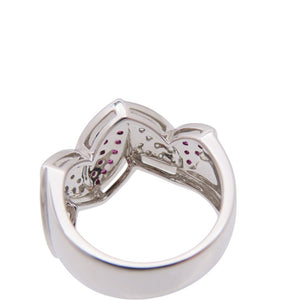 新品同様 K18WG ルビー0.44ct ダイヤ0.35ct リング リング 指輪 ホワイトゴールド/ルビー/ダイヤモンド 12号 ジュエリー 0038【中古】 レディース