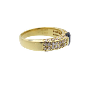 美品 サファイア0.69ct ダイヤ0.54ct K18YG リング 指輪 イエローゴールド/サファイア/ダイヤモンド 11号 ジュエリー 0040【中古】 レディース