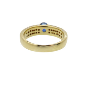美品 サファイア0.69ct ダイヤ0.54ct K18YG リング 指輪 イエローゴールド/サファイア/ダイヤモンド 11号 ジュエリー 0040【中古】 レディース