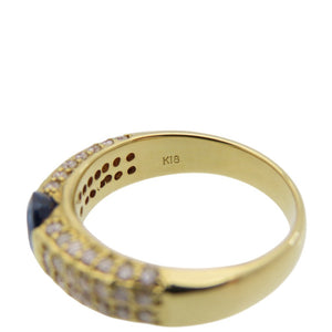 美品 サファイア0.69ct ダイヤ0.54ct K18YG リング 指輪 イエローゴールド/サファイア/ダイヤモンド 11号 ジュエリー 0040【中古】 レディース