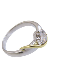 美品 ダイヤ1.264ct K18YG Pt900 リング 指輪 ダイヤモンド/プラチナ/イエローゴールド 14.5号 750 ジュエリー 0041【中古】 レディース