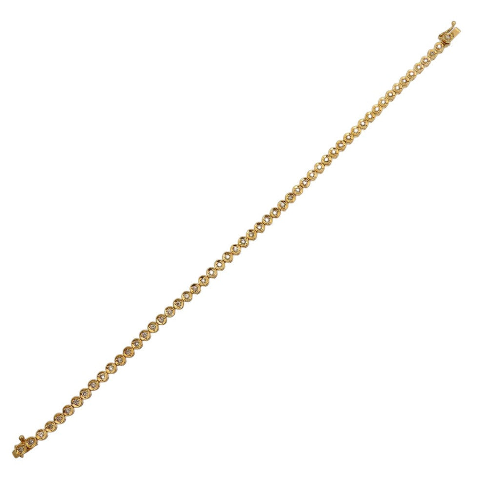 新品同様 ダイヤ1.00ct テニス ブレスレット ブレスレット K18イエローゴールド/ダイヤモンド ゴールド 0042【中古】 レディース