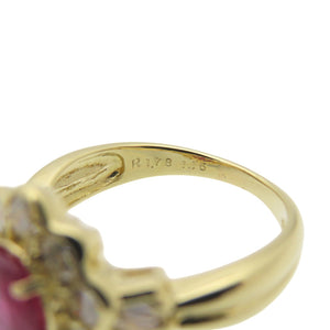 美品 ルビー1.78ct ダイヤ1.16ct K18YG リング 指輪 イエローゴールド/ルビー/ダイヤモンド 11号 ジュエリー 0043【中古】レディース
