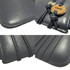 新品同様 クロエ マロウ CHC22AP333 レザー ネイビー 紺 カードケース コインケース フラグメントケース 0069【中古】Chloe