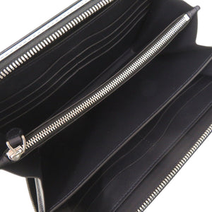 美品 ベルルッティ イタウバ ワイド カリグラフィ レザー ブルー クラッチバッグ 財布 0080【中古】BERLUTI メンズ