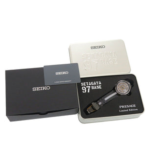 新品同様 セイコー プレザージュ 所ジョージ 世田谷ベース コラボ 限定モデル SARY259 4R72-00D0 グレー SS レザー 自動巻き 腕時計 0092【中古】SEIKO