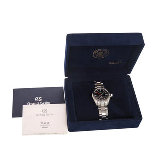 美品 セイコー グランドセイコー メカニカル GMT SBGM001 9S56-00A0 ブラック SS 黒文字盤 自動巻き 腕時計 0098【中古】SEIKO