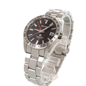 美品 セイコー グランドセイコー メカニカル GMT SBGM001 9S56-00A0 ブラック SS 黒文字盤 自動巻き 腕時計 0098【中古】SEIKO