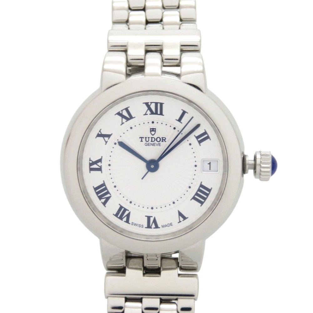 美品 チューダー クレア ドゥ ローズ M35800-0001 SS シルバー ブルー 自動巻き 腕時計 0099【中古】Tudor