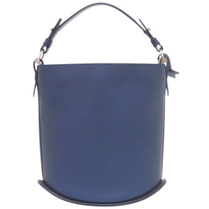 新品同様 デルボー パン ミニバケット レザー ネイビー ハンドバッグ 0183【中古】DELVAUX