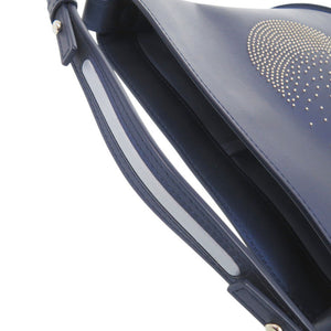 新品同様 デルボー パン ミニバケット レザー ネイビー ハンドバッグ 0183【中古】DELVAUX