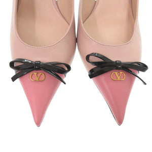 新品同様 ヴァレンティノ ガラヴァーニ Be pointy Slingback 45MM Vロゴ 6W2S0LQ1YEA パテントレザー キッドスキン ピンク パンプス 0197【中古】Valentino Garavani