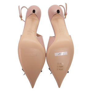 新品同様 ヴァレンティノ ガラヴァーニ Be pointy Slingback 45MM Vロゴ 6W2S0LQ1YEA パテントレザー キッドスキン ピンク パンプス 0197【中古】Valentino Garavani