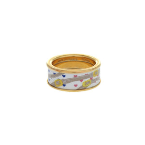 新品同様 エルメス ブリッド ドゥ ガラ ラヴ リング ホワイト マルチカラー ゴールド金具 指輪 アクセサリー 0255 【中古】 HERMES