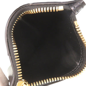 美品 ボッテガヴェネタ カセット マキシイントレチャート レザー ブラック カードケース コインケース 黒 0256【中古】BOTTEGAVENETA