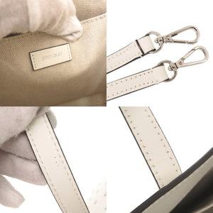未使用 ジミーチュウ BRIA TOTE N/S ブリア スタースタッズ レザー ホワイト 2WAY トートバッグ ショルダーバッグ ハンドバッグ 白 0260【中古】JIMMY CHOO