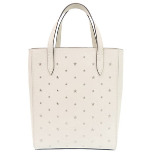 未使用 ジミーチュウ BRIA TOTE N/S ブリア スタースタッズ レザー ホワイト 2WAY トートバッグ ショルダーバッグ ハンドバッグ 白 0260【中古】JIMMY CHOO