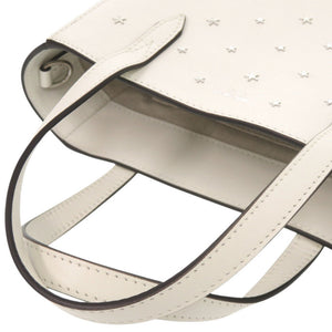 未使用 ジミーチュウ BRIA TOTE N/S ブリア スタースタッズ レザー ホワイト 2WAY トートバッグ ショルダーバッグ ハンドバッグ 白 0260【中古】JIMMY CHOO
