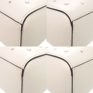 未使用 ジミーチュウ BRIA TOTE N/S ブリア スタースタッズ レザー ホワイト 2WAY トートバッグ ショルダーバッグ ハンドバッグ 白 0260【中古】JIMMY CHOO