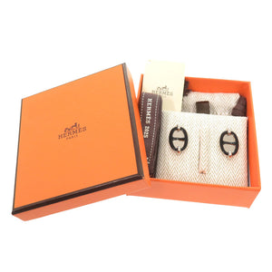 未使用品 エルメス ミニマイヨンピアス メタル ブラック ピアス 黒 0274【中古】HERMES
