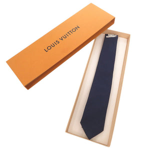 美品 ルイ ヴィトン ロゴ MP3140 シルク ネイビー ネクタイ LV 0289【中古】LOUIS VUITTON メンズ