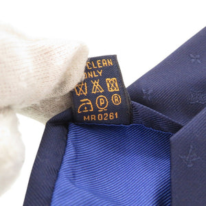 美品 ルイ ヴィトン ロゴ MP3140 シルク ネイビー ネクタイ LV 0289【中古】LOUIS VUITTON メンズ