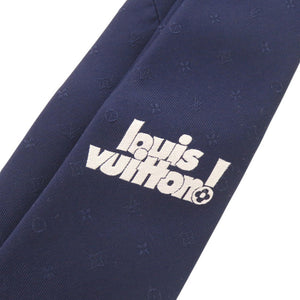 美品 ルイ ヴィトン ロゴ MP3140 シルク ネイビー ネクタイ LV 0289【中古】LOUIS VUITTON メンズ