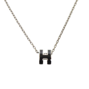 新品同様 エルメス ポップアッシュ ミニ ブラック シルバー金具 ネックレス アクセサリー 0292 【中古】 HERMES