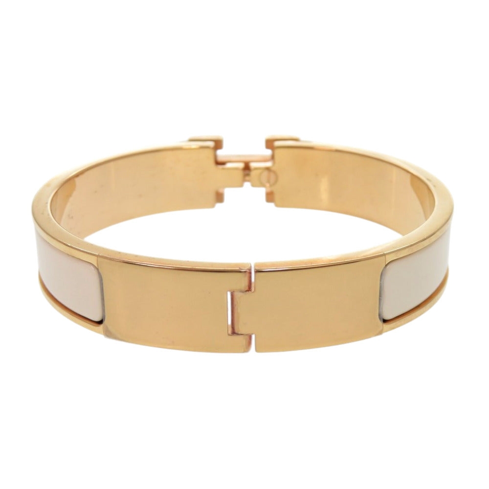 エルメス クリックH PM F1 02 74 メタル エナメル ホワイト バングル 白 0293【中古】HERMES