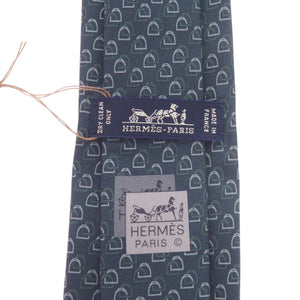 新品同様 エルメス ドゥブル ジュー シルク ブルー ネクタイ 0324【中古】HERMES メンズ